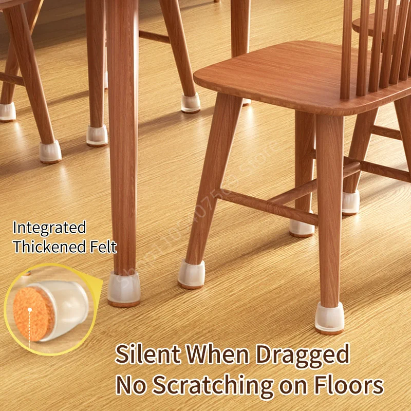 8Pcs Silicone Chair Leg Non-Slip Protectors Thicken Bottom Felt Furniture Feet Pads Scratch Resistant Wood Floors Protect Pad