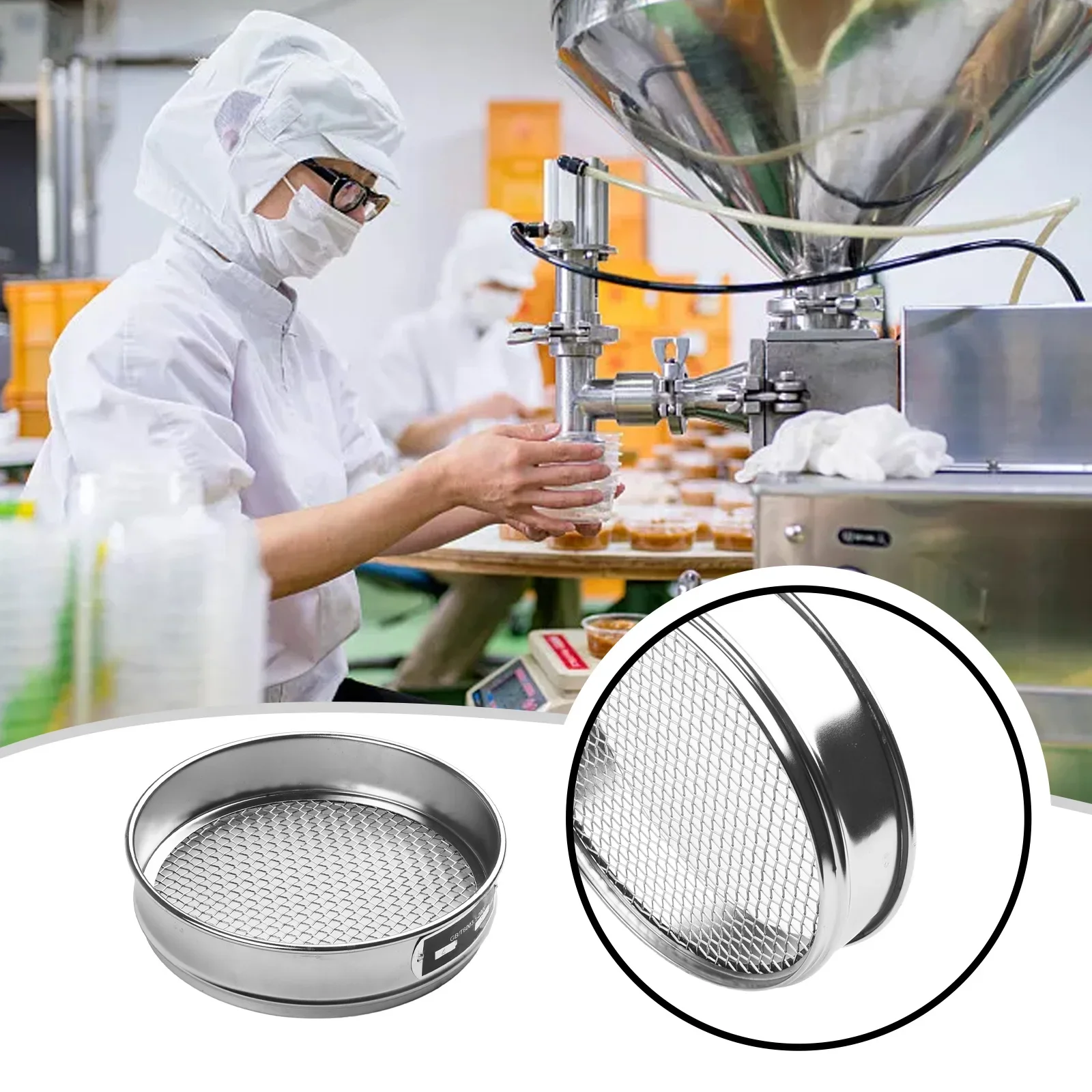 Traditional Chinese Medicine Sieve 20cm Chrome Mesh Sieve Sample Inspection Medicine Test Sieve 4 Mesh 600 Mesh