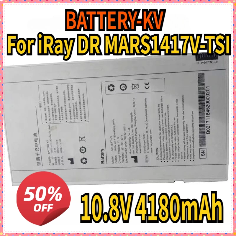10.8V 4180mAh For iRay DR MARS1417V-TSI Flat Panel Detector Battery 4180mAh BATTERY-KV