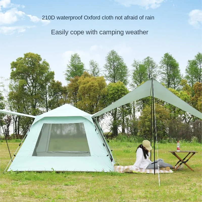 Imagem -06 - Barraca Exterior Impermeável Portátil Multi-pessoa Sun Protection Canopy Dois-em-um Totalmente Automático Abertura Rápida Anti-mosquito 2024