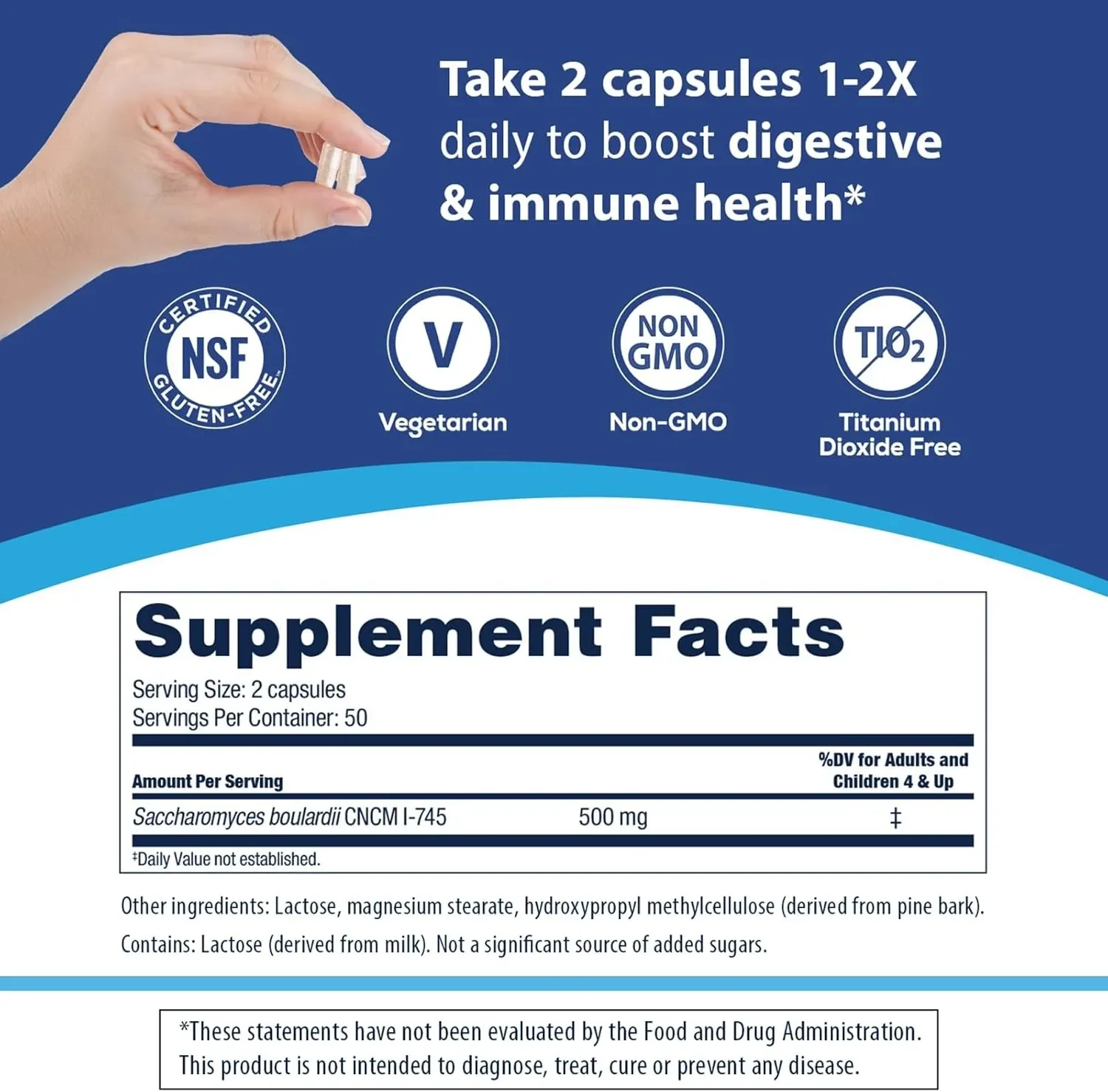 

Florastor Daily Probiotic Supplement - Enhance Immunity,Reduce Bloating and Constipation,Promotes Digestive & Intestinal Health