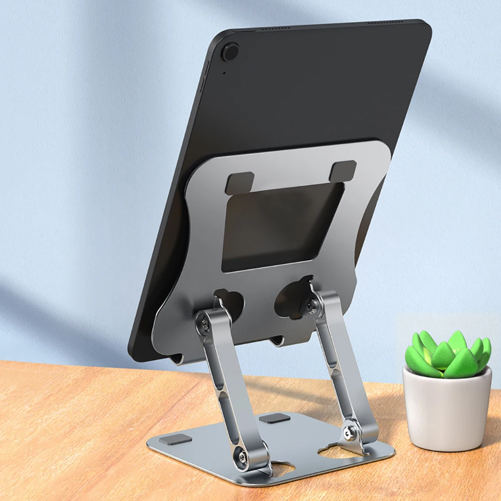 ขาตั้งโทรศัพท์มือถือแบบพับได้ทำจากอลูมิเนียมอัลลอยสำหรับ iPad แท็บเล็ตที่ยึดโทรศัพท์มือถือขาตั้งสำหรับวางสมาร์ทโฟน