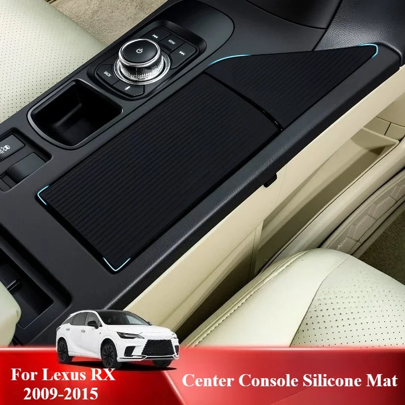 Center Console Silicone Mat Anti-Slip Pad Custom Precise Fit Easy Install Durable Interior Mod Parts For Lexus RX 2009-2015