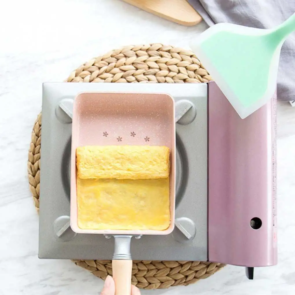 

Japanese Omelette Non-stick Tamagoyaki Egg Pan with Handle Rectangle Frying Pans Pancake Pot Kitchenware for Restaurant