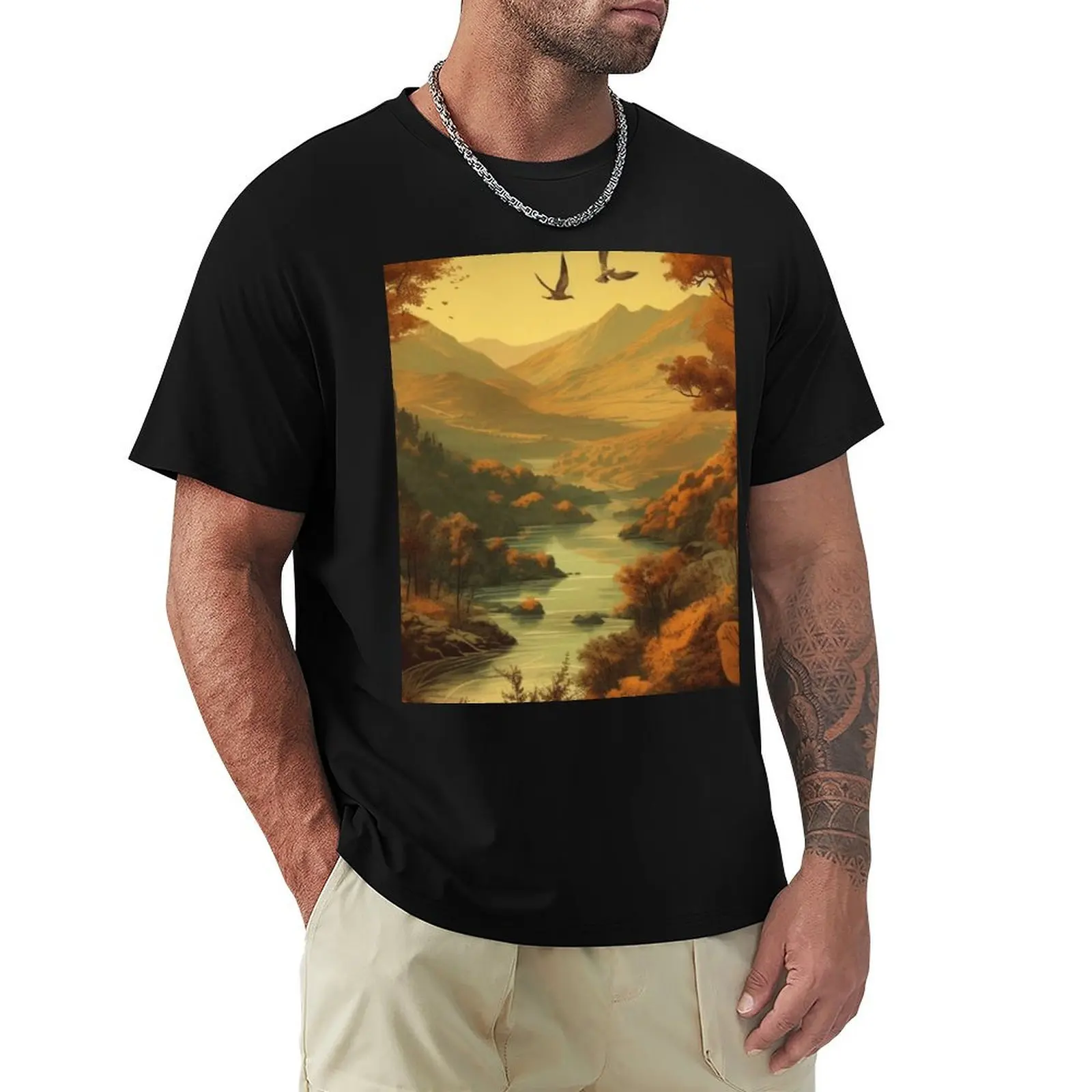 

Autumn in Douro Valley Allegory T-Shirt anime stuff rapper graphic tees Man t-shirt mens clothing