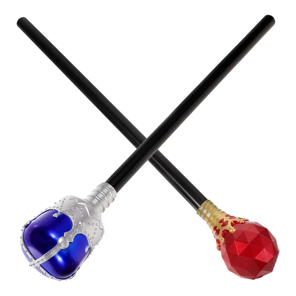 2 Pcs Decorations King Scepter Halloween Stationery Party Cosplay Scepters Prop Make up Child