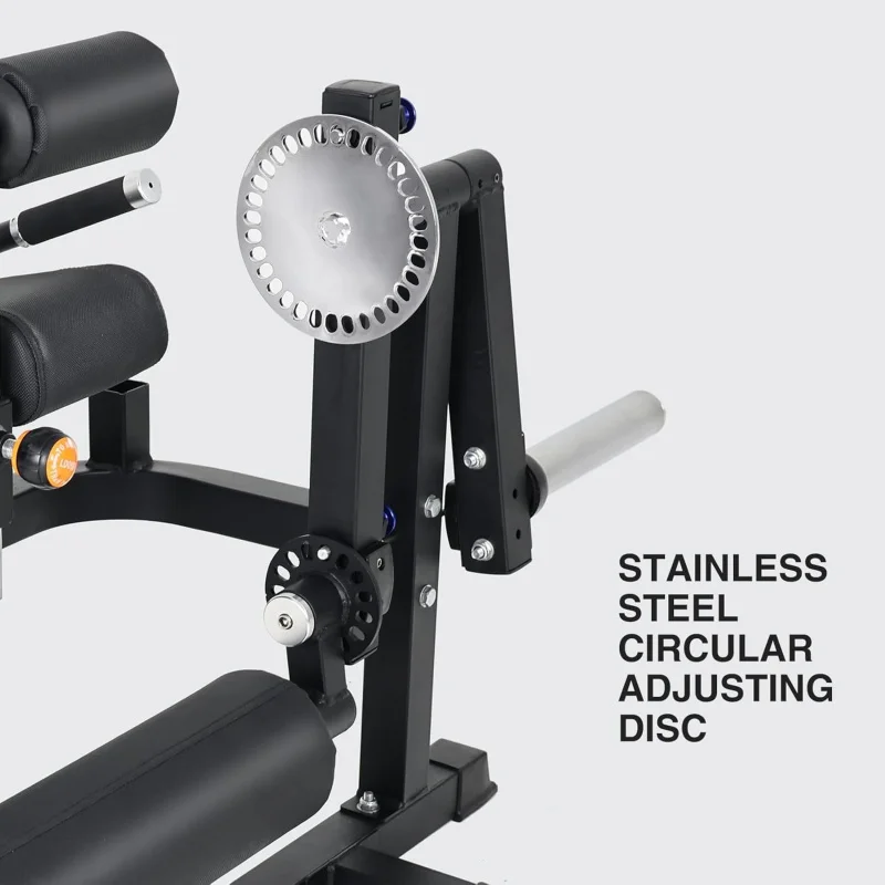 آلة تمديد وتجعيد الساق، تمديد واستلقاء لصالة الألعاب الرياضية المنزلية، عرضة، مقعد قابل للتعديل ومسند الظهر