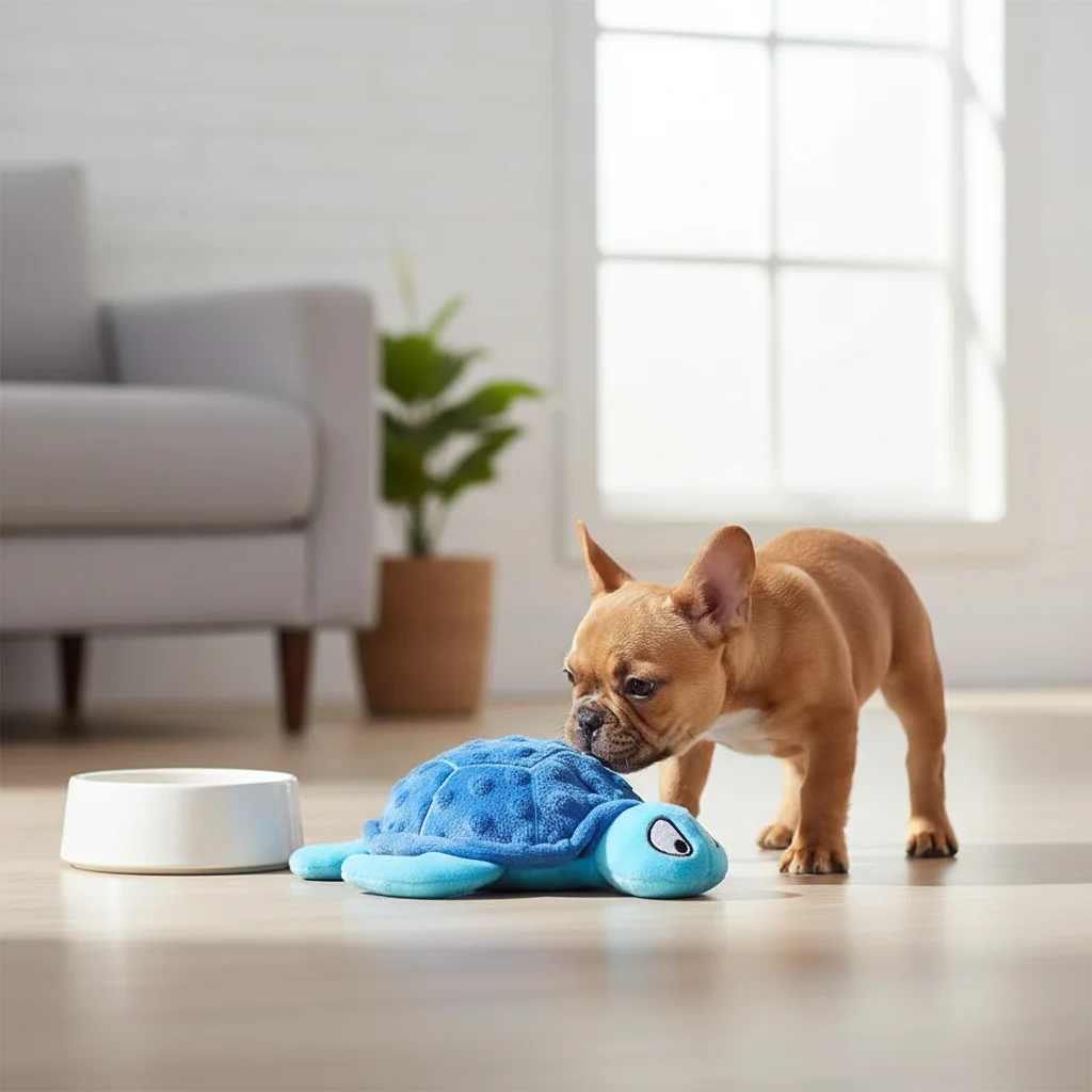 Quietschendes Plüsch-Schildkröten-Hundespielzeug – interaktive Stofftierpuppe zum Kauen von Welpen, Linderung und Bindung von Langeweile