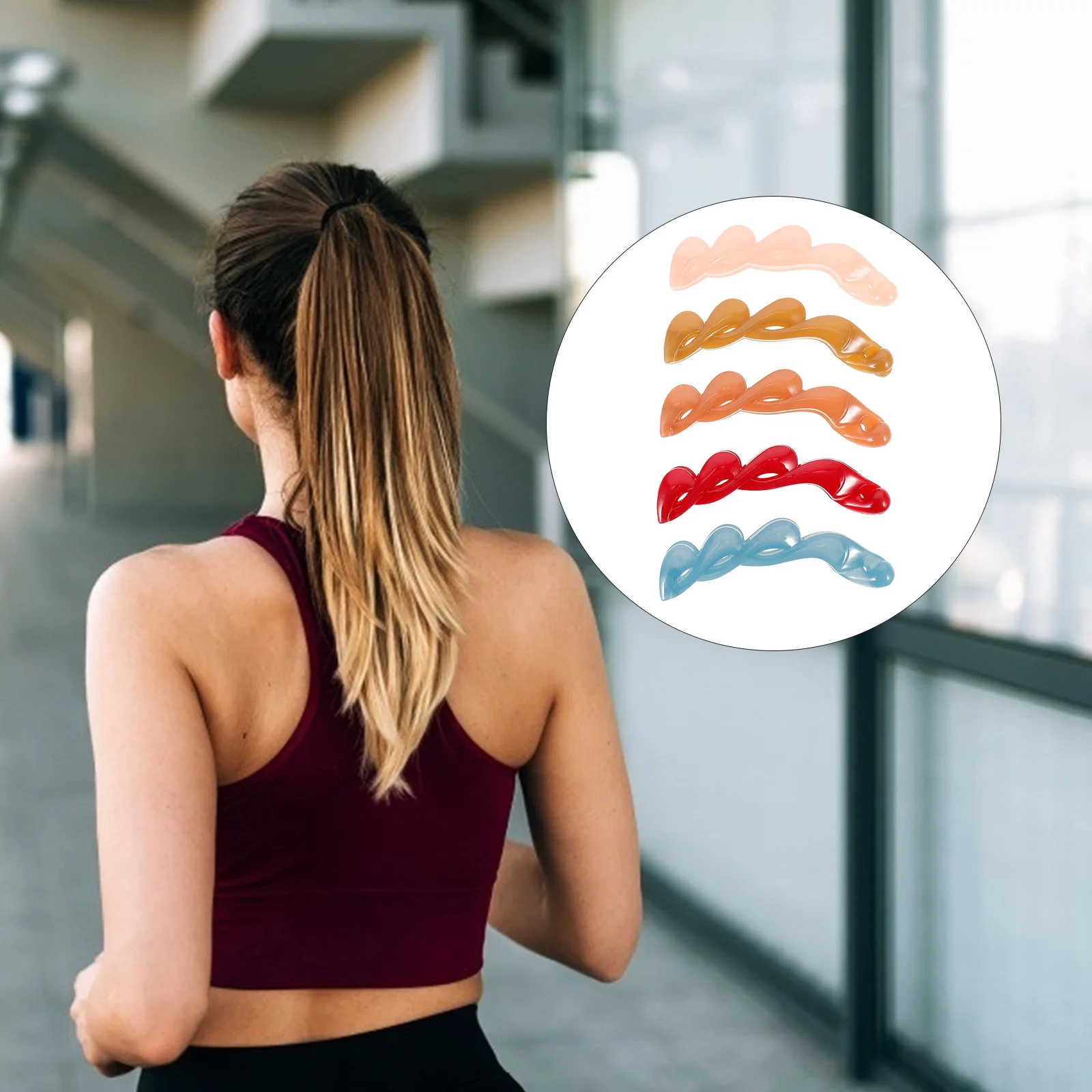 

Набор из 5 заколок-бананов для волос для женщин: держатель для прически и хвоста, сильное сцепление, фиксируется за секунды, надежная фиксация на весь день, стильный акриловый дизайн