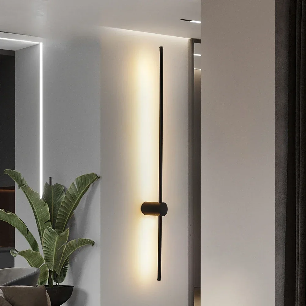 LED Modern Led Wall Light AC85-290V Long  Lamp Sconce 100cm 120cm Interior   Bedside Bedroom  Black White