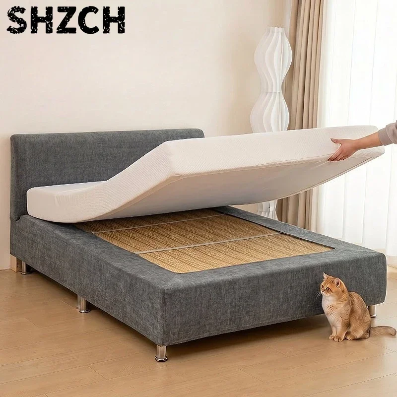 Elastic Full Surround Bed Frame Slipcover Pet Anti-Cat Scratch Dust Proof Bed Base Protector Cover for Old Bed Renovation Use