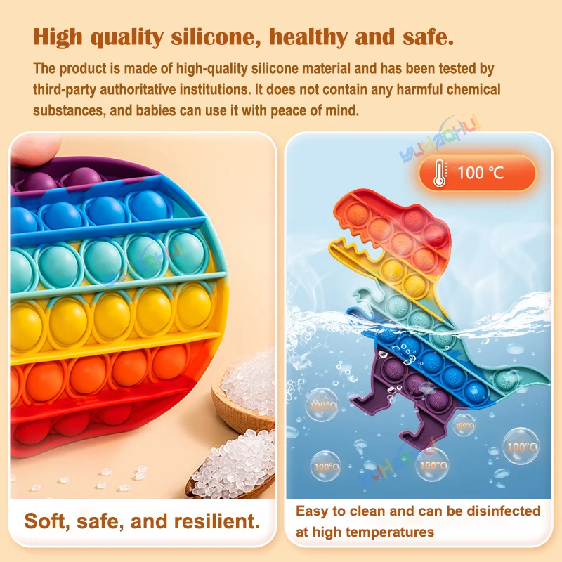 Rainbow Pop Push Bubblle Fidget Anti Stress Relief Toys for Adult Children Special Needs Sensory Toys Interactive Toys for Kids