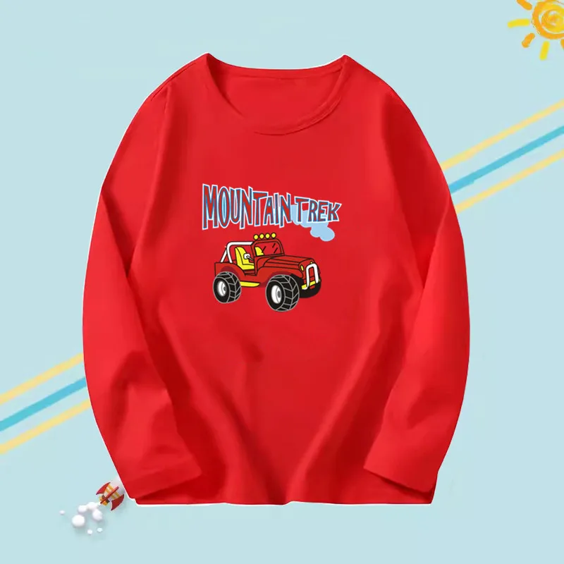 New Autumn Kids Long sleeve t-shirts off-road Vehicle Graphic Tee For Boy's bottom Cotton Shirt