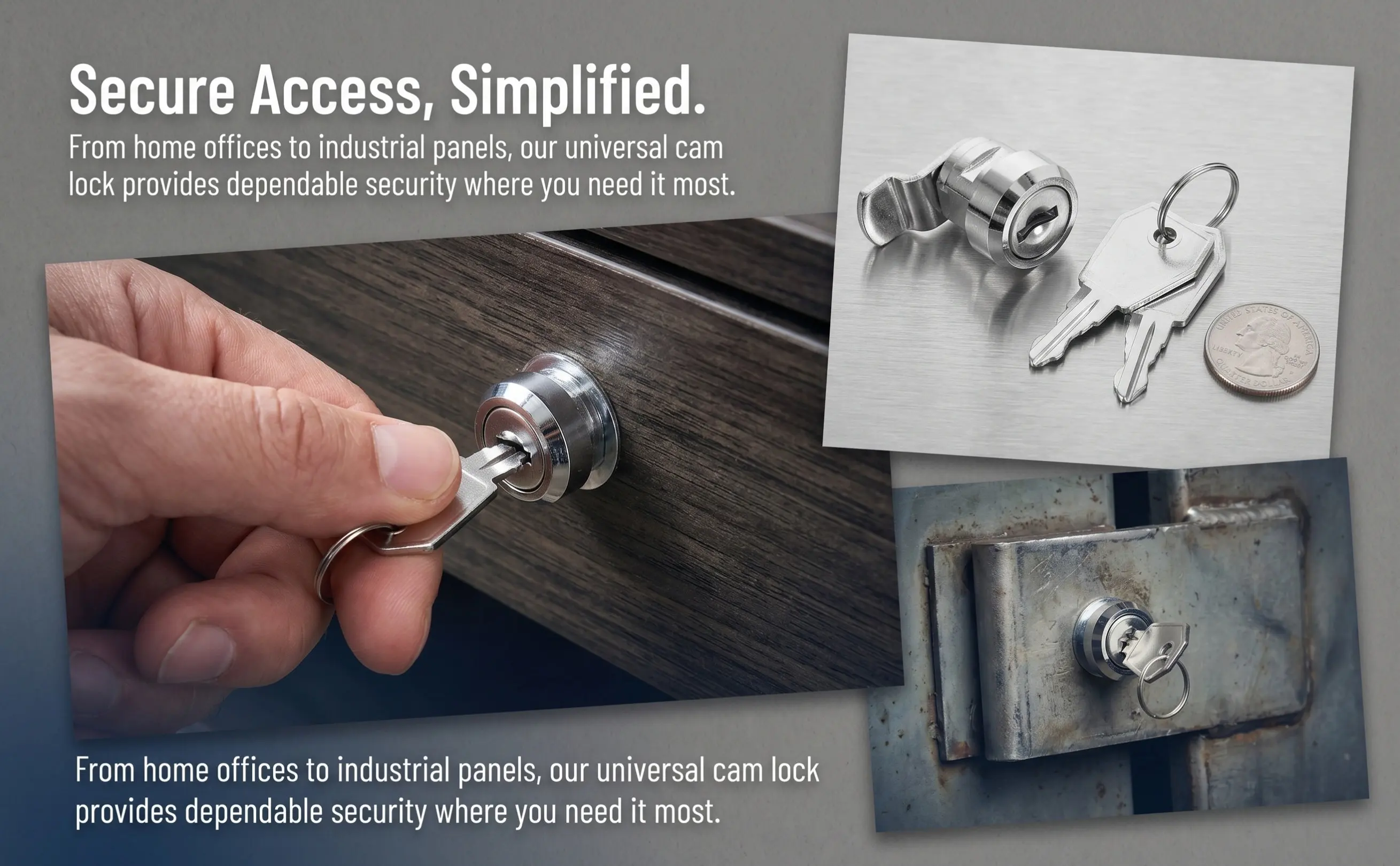 1Set Zinc Alloy Cabinet Lock Multi-Use Cam Lock for Electrical Panel Mailbox Drawer File Cabinet Security Replacement