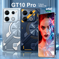 New GT10 Pro 7.3HD 16G+1T 5G Dual Sim Cellphones Android 13 Cell Phone 108MP 6800mAh GPS Smart Mobile Phone Original Smartphone
