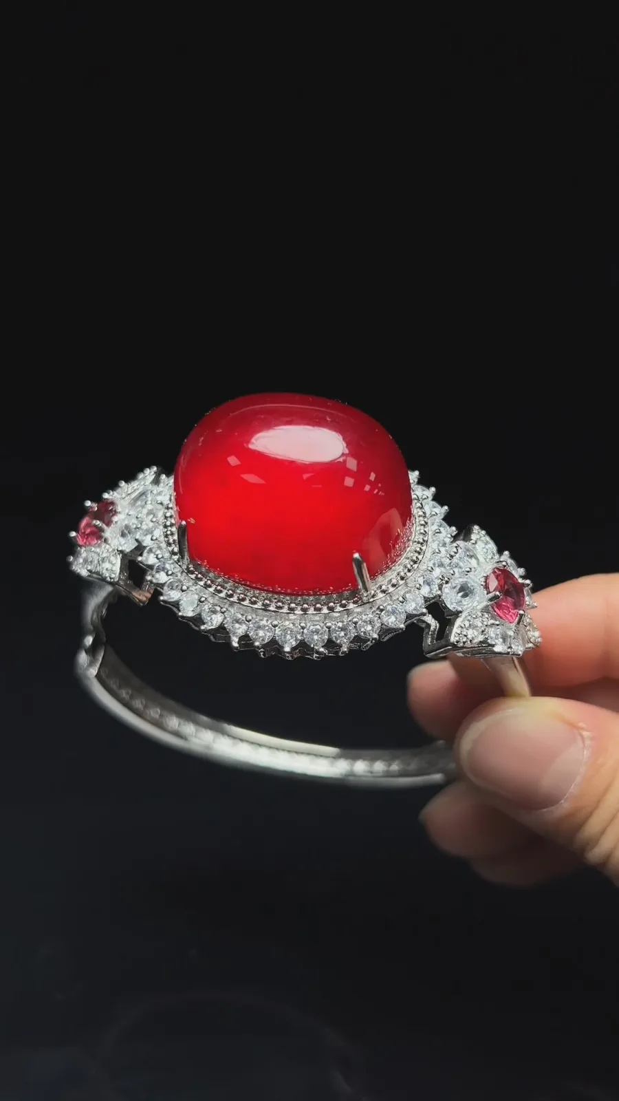 Real Natural high Ice Red Burmese Jade jadeite bracelet bangle
