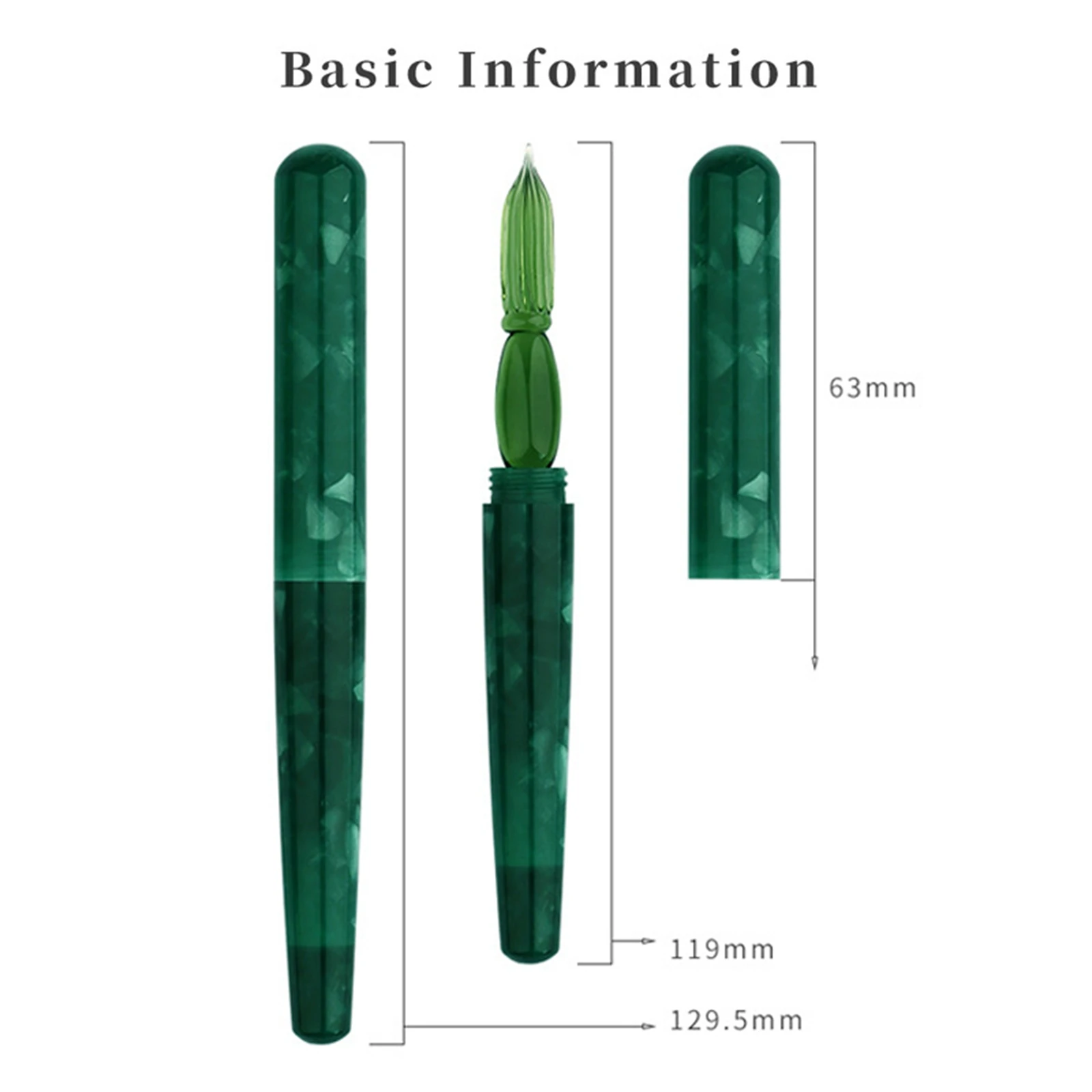 MAJOHN N10 Glass Dip Pen Resin Barrel 0.6~0.8mm Glass Nib Writing school students Drawing Gifts pens green blue pink image 5