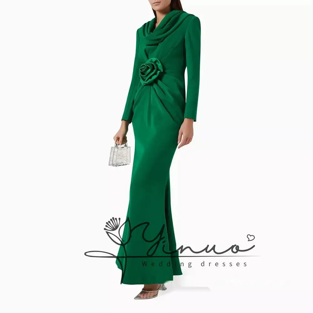 Vestidos personalizados 2025 vestido de noite de cocktail na altura do tornozelo com flores 3d فسات intelliṁRobes De So