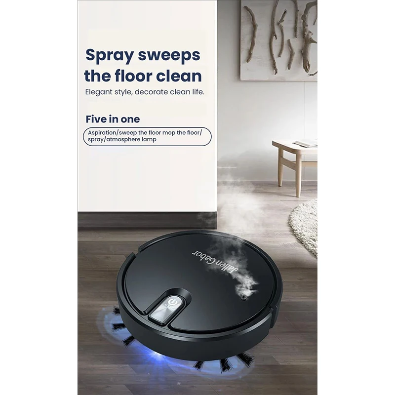 

Smart 5in1 Wireless Robot Vacuum Cleaner Multifunctional Super Quiet Vacuuming Mopping Humidifying For Home Use Home Appliance