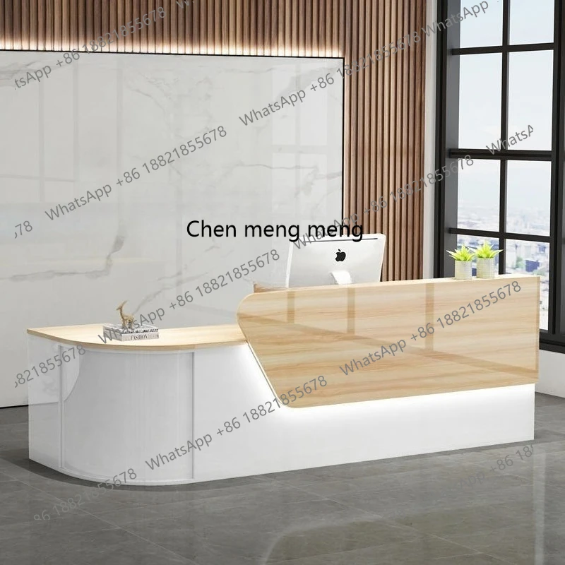 X صفحة الخروج بسيطة وحديثة، طاولة مضادة صغيرة زوايا مستديرة منحنية، مكتب الاستقبال