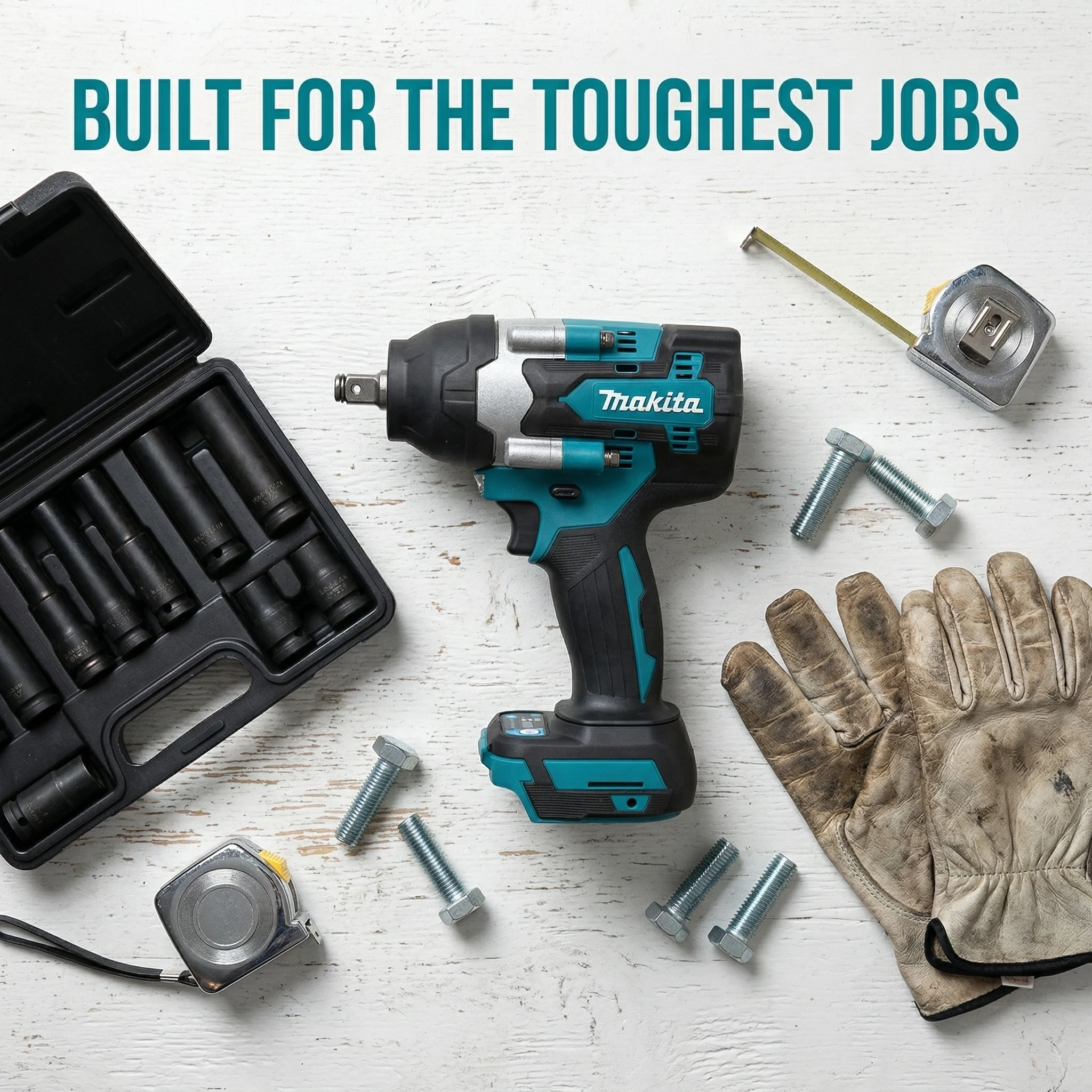 Makita DTW700 18V Brushless Cordless Impact Wrench 1/2 Inch 1000N·m 4 Speed Auto Stop for Truck and Heavy Machinery
