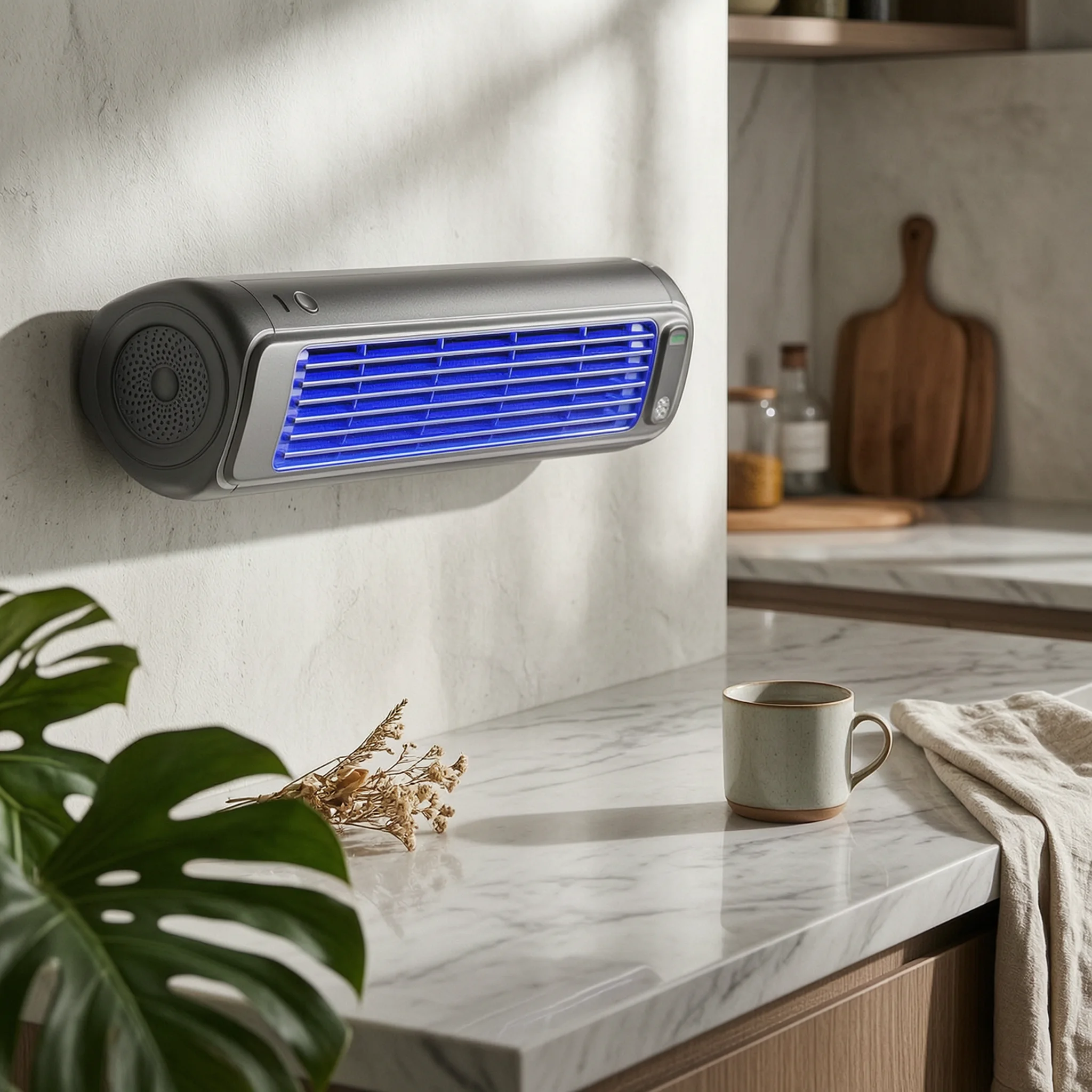 Rectangular Wall Fan Slim Vertical Grille Fan Home Appliance Compact Control Panel Modern