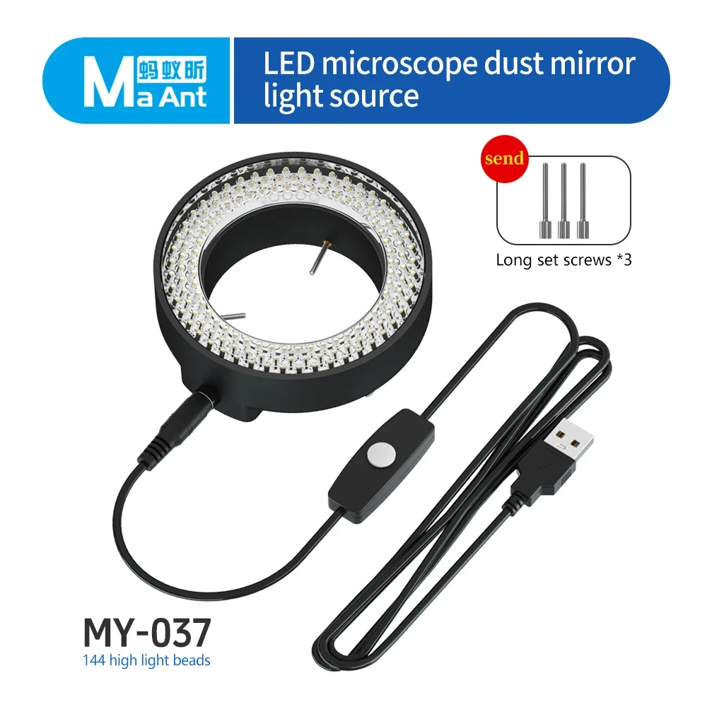 MaAnt MY-037 LED Microscope Ring Light Source Energy Saving High Brightness Light Source Motherboard PCB Chip IC Repair