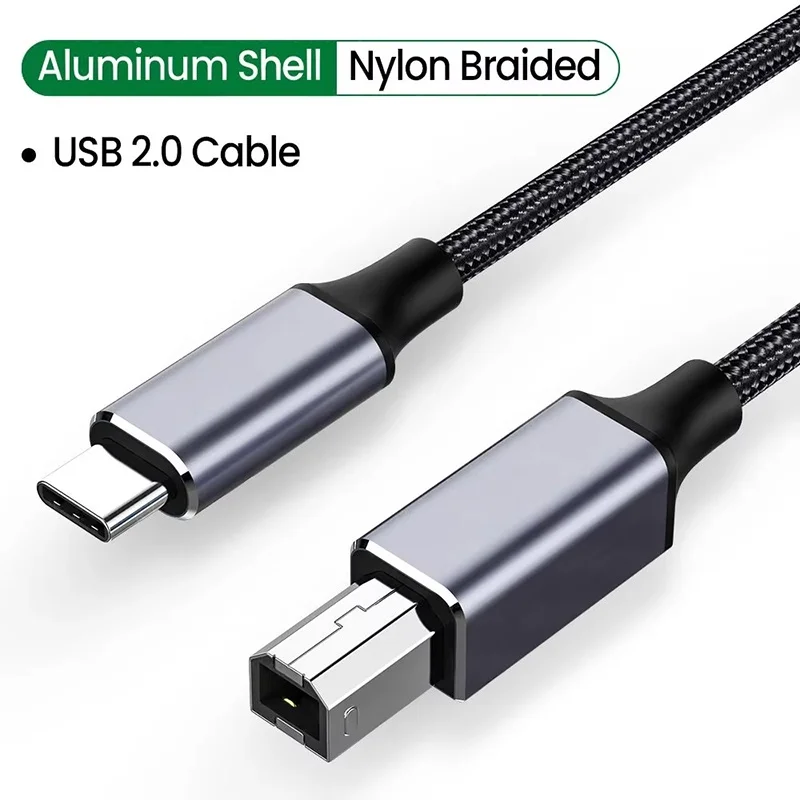 USB Typ C auf USB Typ B 2.0 Kabel 480 Mbit/s für MacBook HP Canon Brother Epson Dell Samsung Drucker Typ C Drucker Scanner Kabel