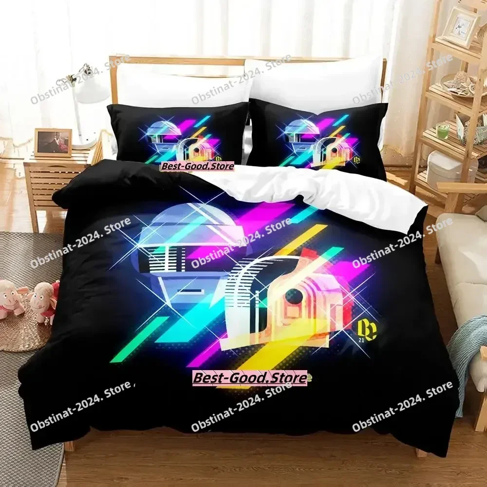 

2023 Daft Punk Bedding Set Single Twin Full Queen King Size Bed Set Adult Kid Bedroom Duvetcover Sets Anime parure de lit Bed