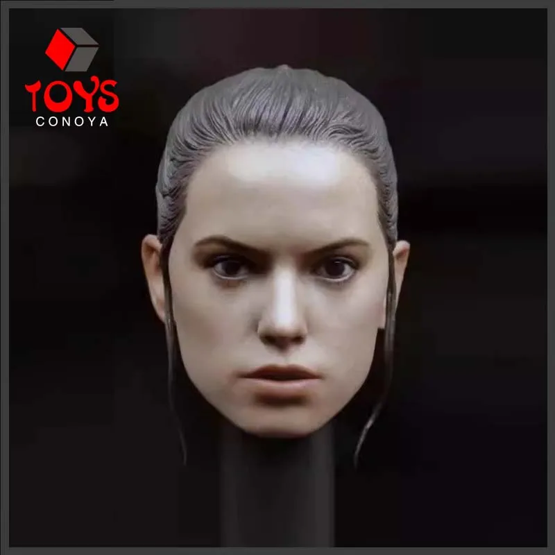 

1/6 Scale Rey Head Sculpt PVC Daisy Ridley Head Carved Model Fit 12'' Female Soldier Action Figure Body Dolls