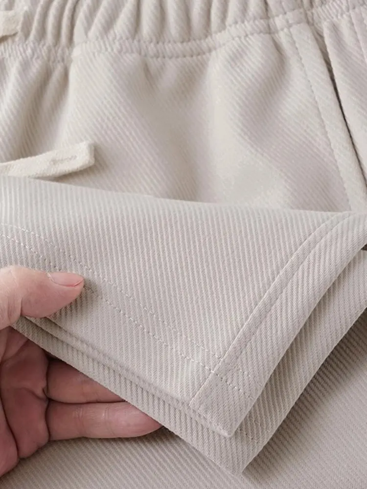 

Summer Men's Knitted Short Pants Five-Point Drawstring Casual Sports Shorts Heavyweight Diagonal Stripe Breathable Youth Fashion