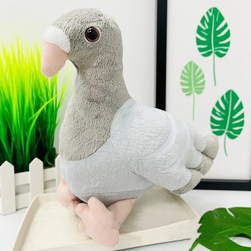 ตุ๊กตาพิราบสีเทาจำลอง น่ารัก นุ่ม ตุ๊กตาสัตว์นุ่ม ตุ๊กตาพิราบ ตุ๊กตาปลอบใจ ของขวัญวันเกิด วันฮาโลวีน สำหรับเด็ก
