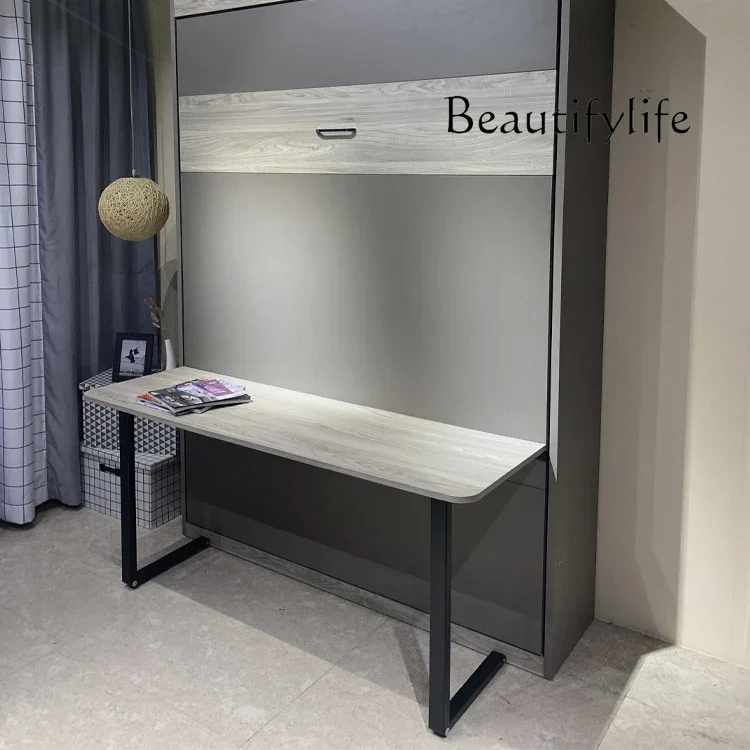 

French style Space Saving Murphy Bed Mechanism Manual Vertical Folding Hiding Wall Bed Mechanism With Desk Leg