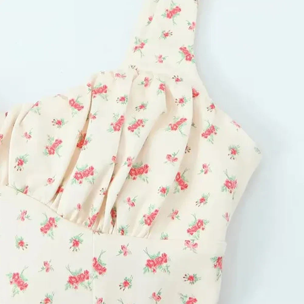 Abiti primavera estate carino Cottagecore Ditsy floreale senza maniche scollo a cuore mini cami abiti casual per le donne