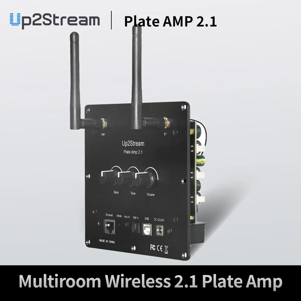 Up2Stream Plate Amp 2.1 Multiroom Wireless Soundbar with Subwoofer Home Theater System - 2.1 Channel