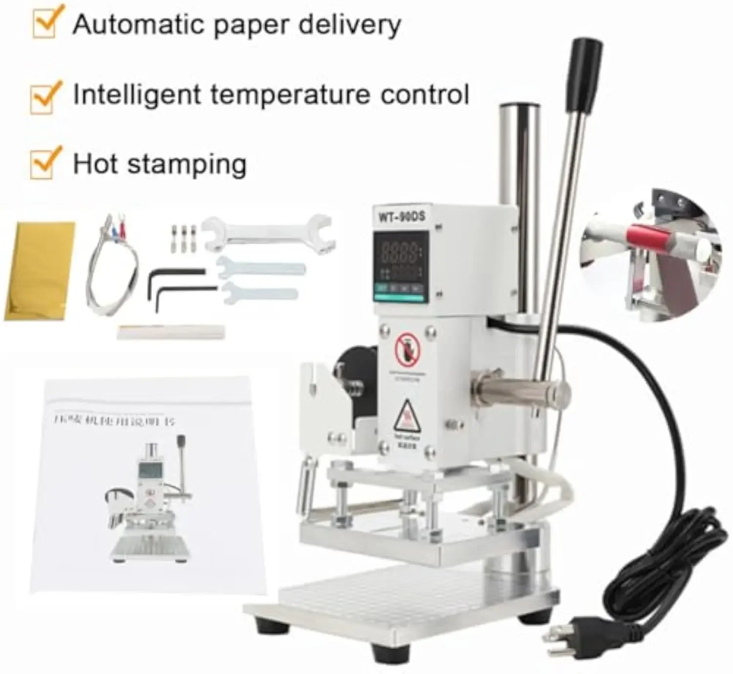 Portable Cheaper 10x13cm Manual Heat Press Embosser Hot Foil Stamping Machine For Leather Wood Logo HOT SALES