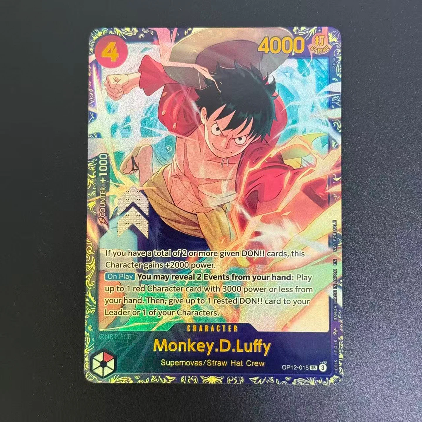 One Piece TCG OPCG English Monkey.D.Luffy SR TOP 64 Collection Card Treasure Cup November 2025 OP12-015 Foil Card view 5