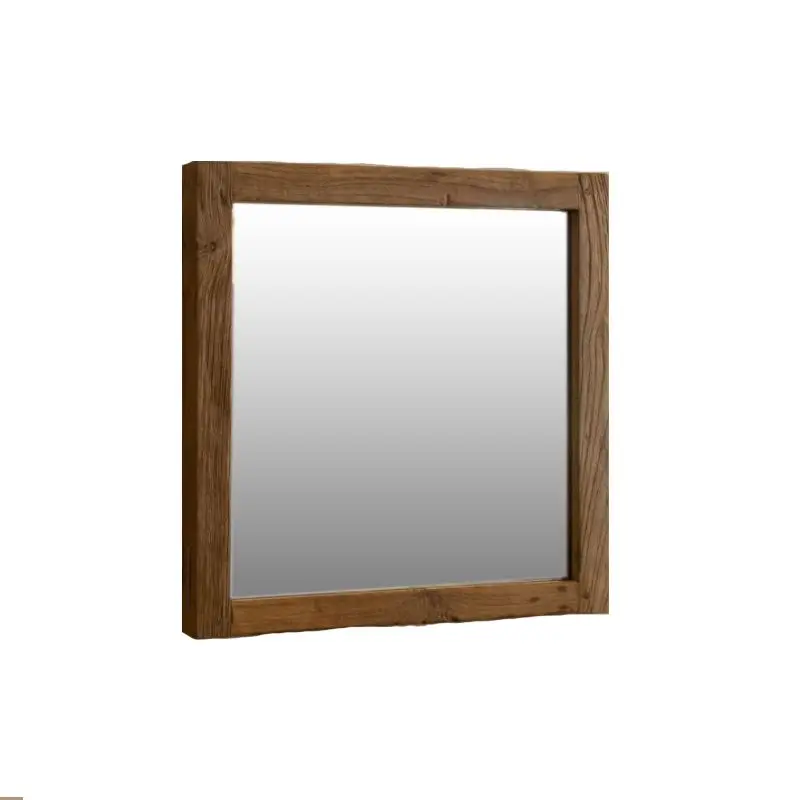 Household solid wood wall-mounted vanity mirror, wabi sandy wind square entrance mirror, homestay vanity mirror
