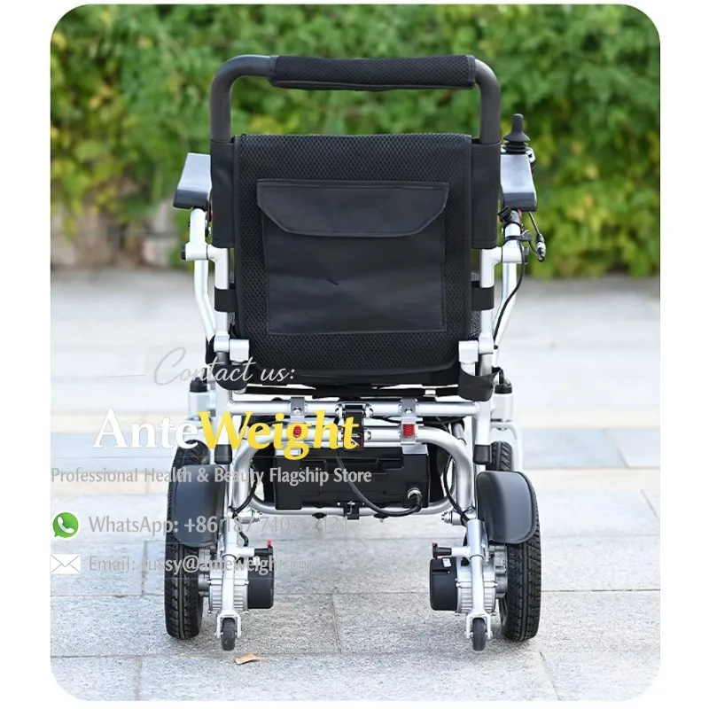 Fully Automatic Smart Aluminum Alloy Portable Lightweight Compact Folding Power Electric Wheelchair Elderly 12A Lithium Battery
