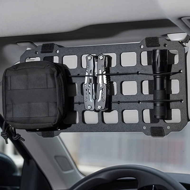

1pc Tactical Sun Visor Organizer Vehicle ABS Plastic Molle Panels Interior Accessories Molle Pouches EDC Tools Car Hanging Board