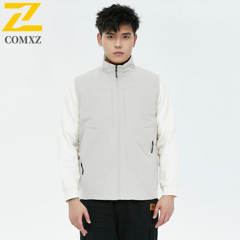 2025 nouveau automne gilet hommes de haute qualité mode coupe-vent fermeture éclair poche sans manches veste marque vêtements mâle décontracté randonnée gilet