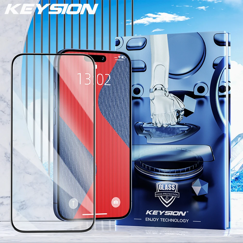 

KEYSION Tempered Glass Full Cover for iPhone 17 Pro Max Full Glue HD Clear Screen Protective Glass Film for iPhone 17 Air 2025