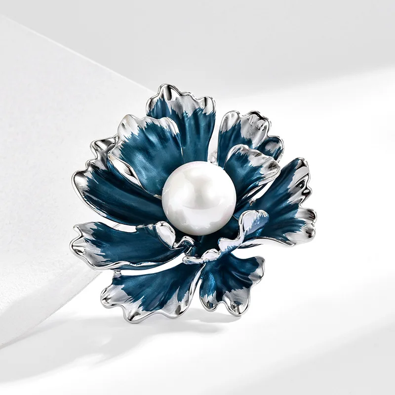 Luck Bracelet Hand String Chinese Style Palace Flowers Blooming Rich Retro Peony Brooch High-Grade Pearl Pin Female Niche Design