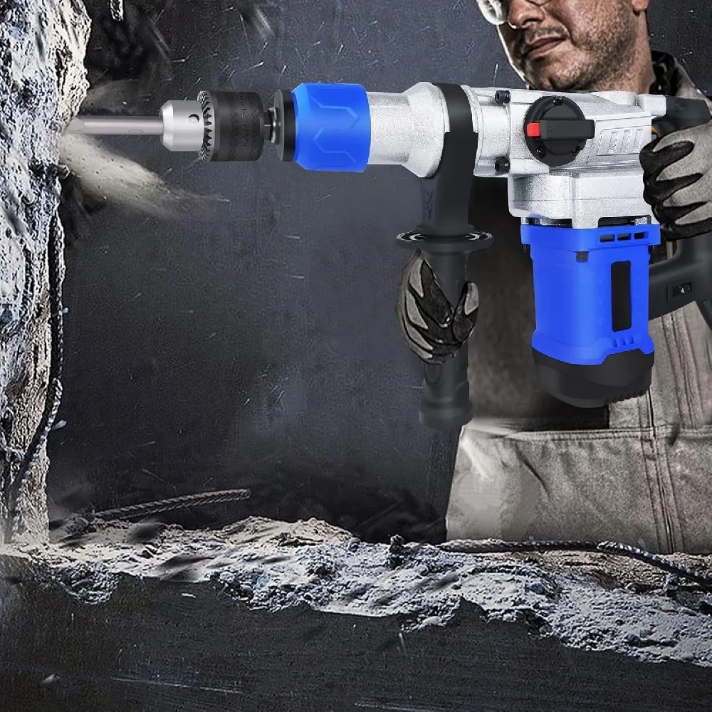 SDS-Plus Rotary Hammer Drill, Corded Drills, 2000W Heavy Duty Chipping Hammers W Vibration Control & Safety Clutch 6 Speed Adjustment