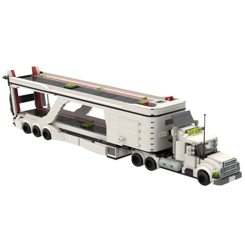 MOC Kreatives Auto-Transport-Modell mit großer Bohrmaschine, LKW-Baustein-Modell, DIY-Puzzle für Erwachsene, Montage-Spielzeug, Geburtstagsgeschenk, Dekoration – Detail 3