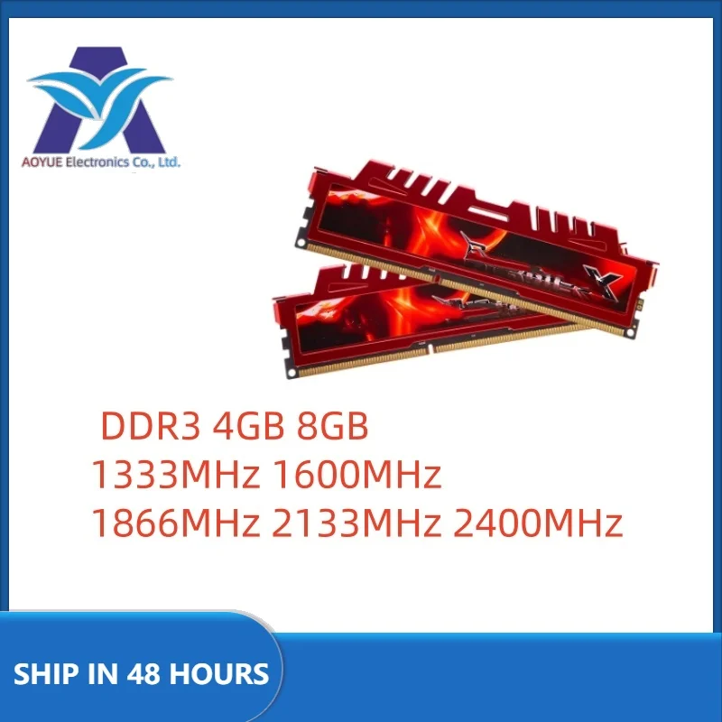1 قطعة/الوحدة DDR3 4GB 8GB 1333MHz 1600MHz 1866MHz 2133MHz 2400MHz DIMM وحدة ذاكرة عشوائيّة للحاسوب المكتبي ثنائي القناة ddr3 Ram