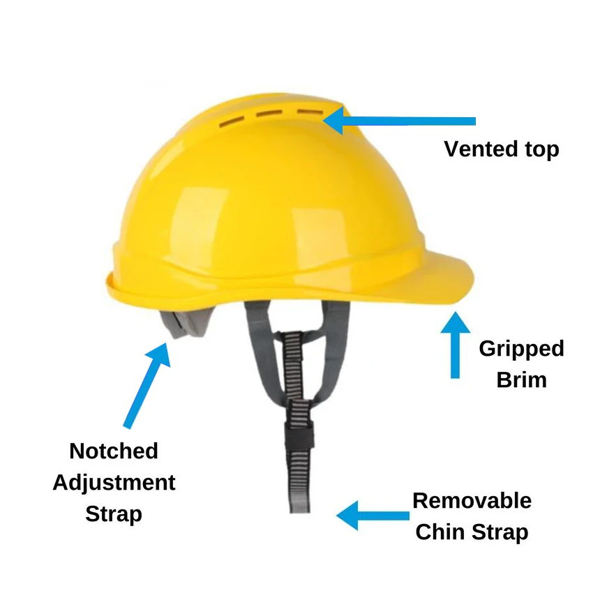 Worker PE Plastic Insulation Material Red Yellow Workplace Safety Head Protection  Safety Helmet Work Hard Hat Cap