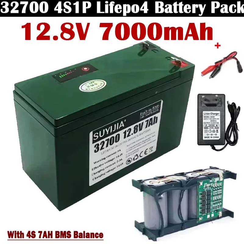 Original 32700 4S1P 12.8V 7Ah Lifepo4 BatteryPack with 4S 7AH BMS Balanced for Electric Boats and Uninterruptible Power Supplies