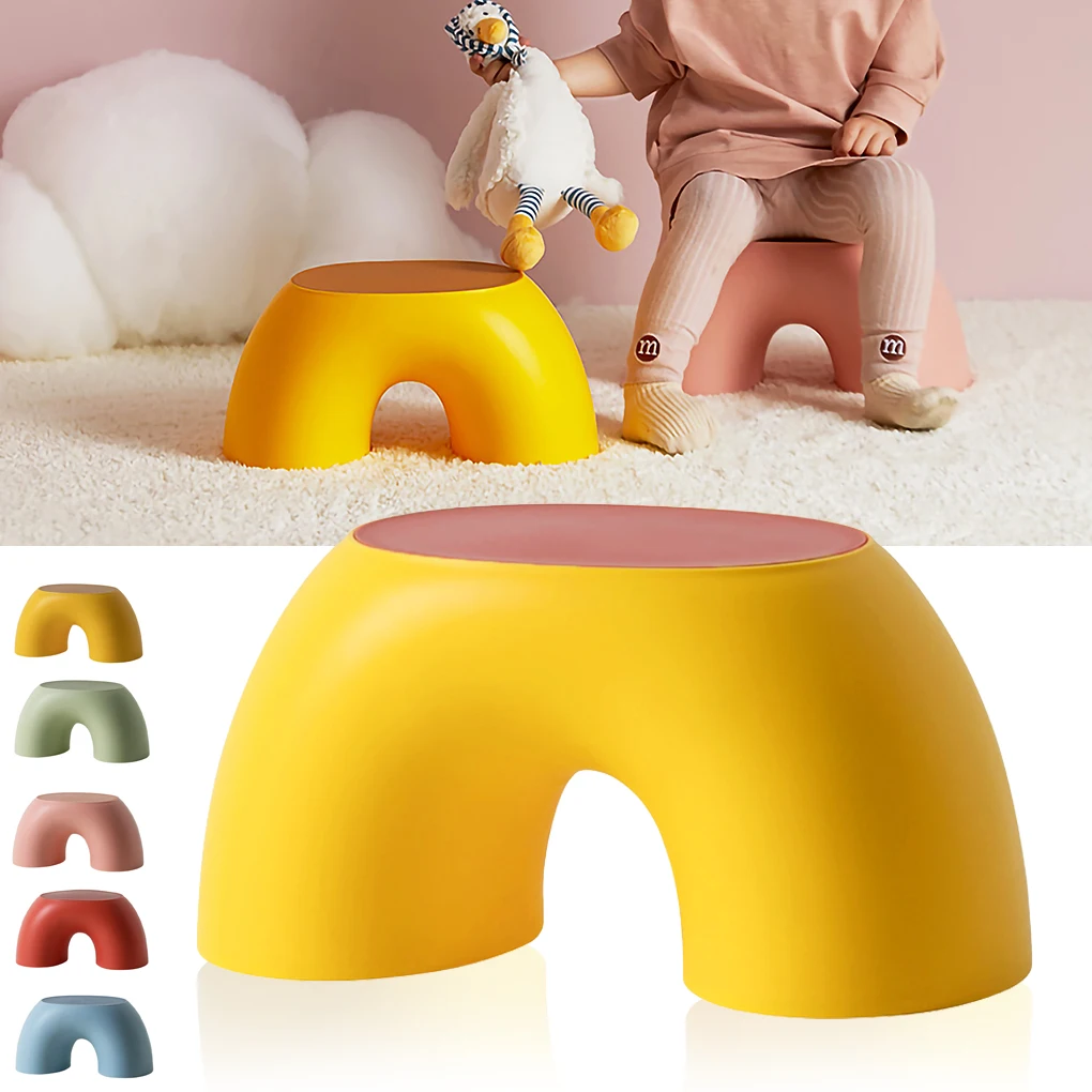 Sgabello per bambini originale in plastica a forma di arcobaleno poggiapiedi di sicurezza per bambini sgabello per soggiorno decorazioni per la casa giocattolo arcobaleno