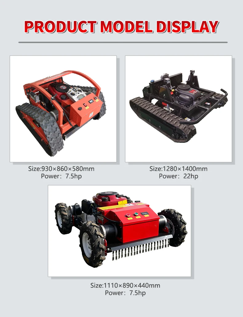 Hot Selling  Lawn Mower Crawler Type 80-120cm Cutting Width Grass Cutting Machine Robotic Lawn Mower